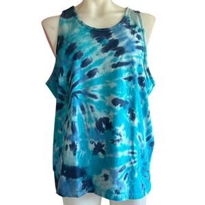 Brand New Men’s Tie Dye Blue Tank Top Size Small